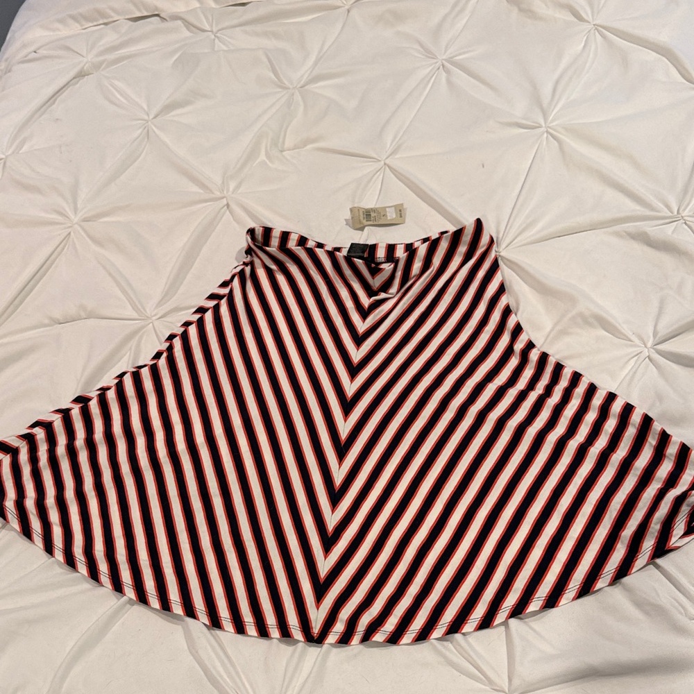 Striped orange and White Women's Skirt NWT retail 69.99 size small Ann Taylor